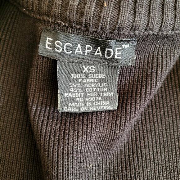 Escapade Suede rabbit Fur Sweater Jacket Sz XS - Picture 5 of 5